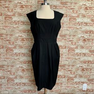 Ann Taylor Square Neck Sleeveless Dress POCKETS